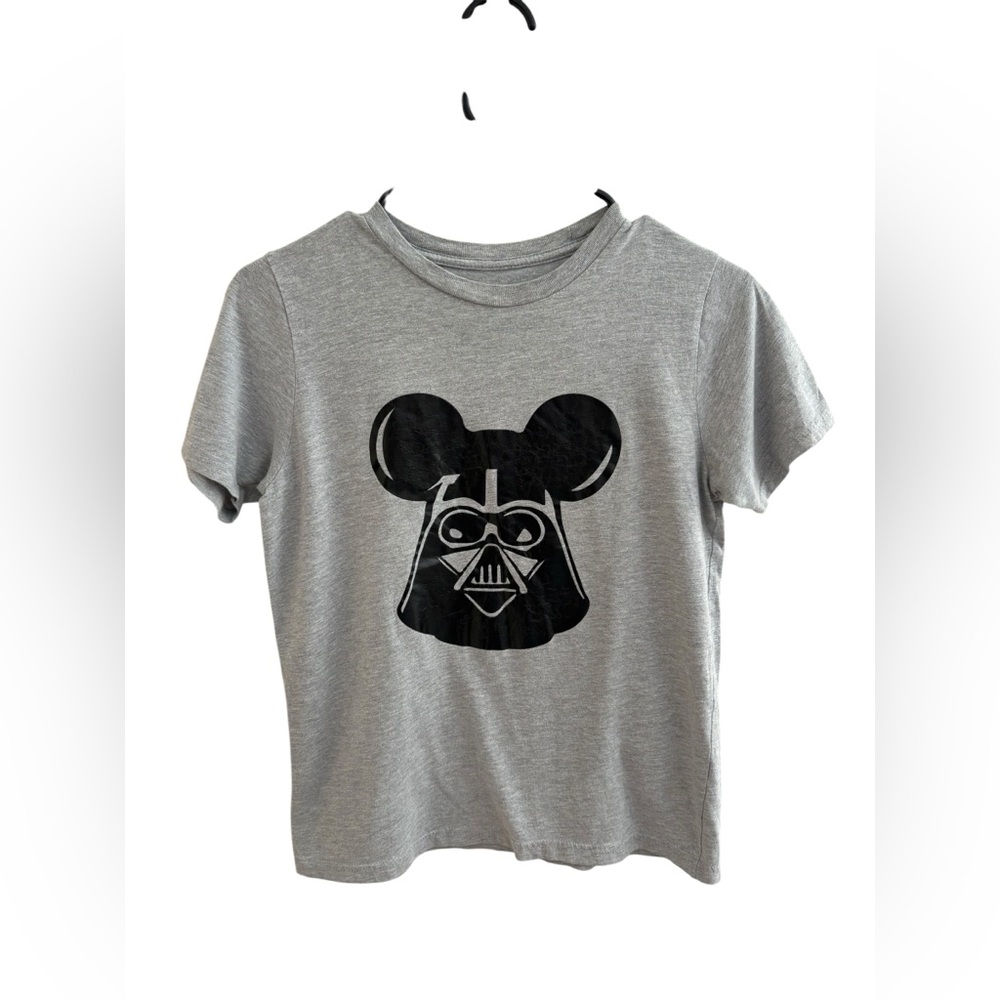Gray‎ Youth T-Shirt Darth Vader Mickey Ears Star Wars Disney Mashup Unisex 16"
